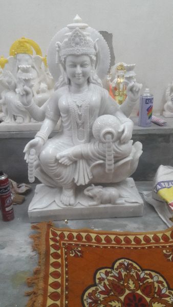 Polished Marble Lakshmi Mata Statue, for Worship, Size : 12 Inch