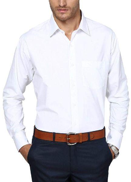 Cotton Mens White Shirts, Pattern : Plain, Size : Xl at Best Price in ...