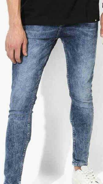 Mens Skinny Fit Jeans, for Color Fade Proof, Pattern : Plain