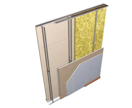 twin framed acoustic separating wall