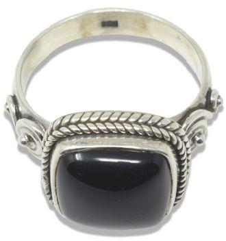 Black Onyx Oxidised Silver Ring