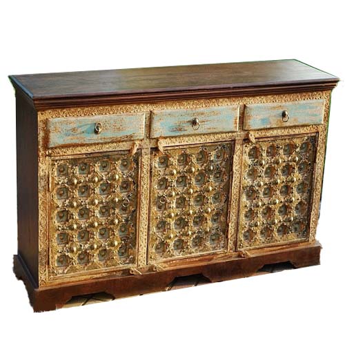 BRASS FITTED DOORS CHEST DRAWER