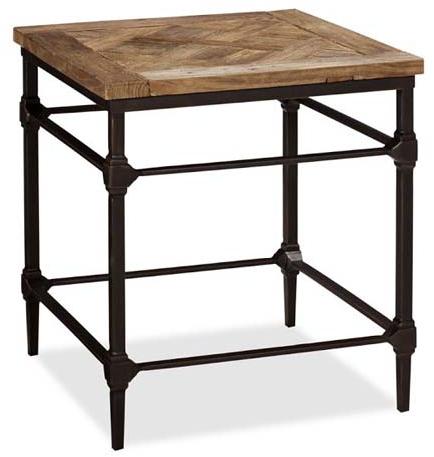 IRON WOODEN SQUARE SIDE TABLE