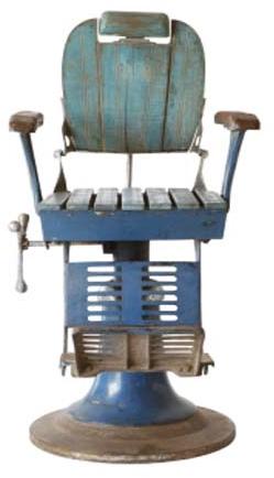 OLD IRON WOODEN BARBERS CHAIR