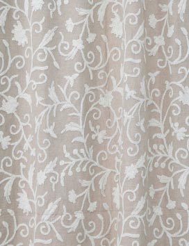 Antimal Hand Embroidered Linen Crewel Curtain Fabric