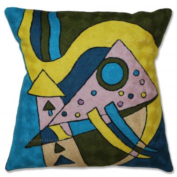 Artis Cotton Crewel Wool Embroidered Cushion Cover