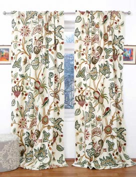 Chelsea Hand Embroidered Velvet Crewel Curtain Fabric