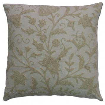 Dazdaar Cotton Crewel Hand Embroidered Cushion Cover