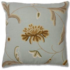 Hua Cotton Crewel Wool Embroidered Cushion Cover
