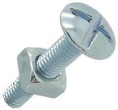 RTF Mild Steel Roofing Bolt, Color : WHITE, BLUE ZINC PLATING