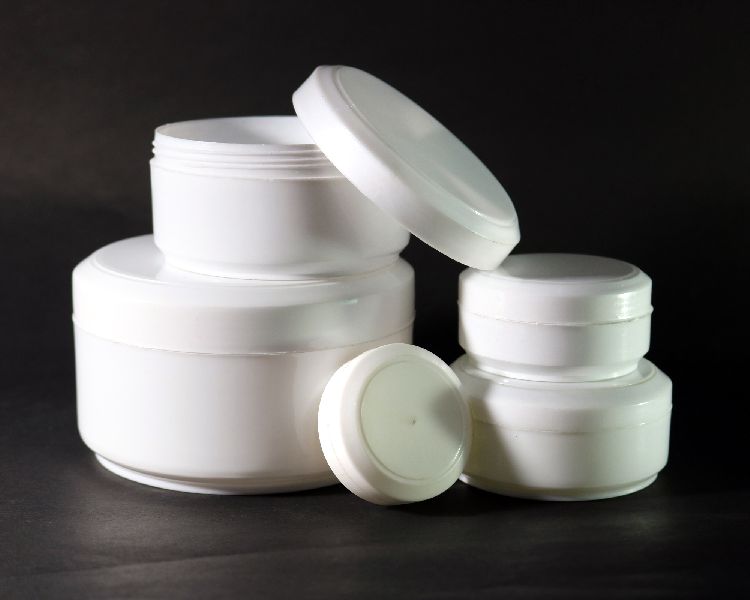 Plain Plastic Cosmetic Cream Jar, Shape : Round