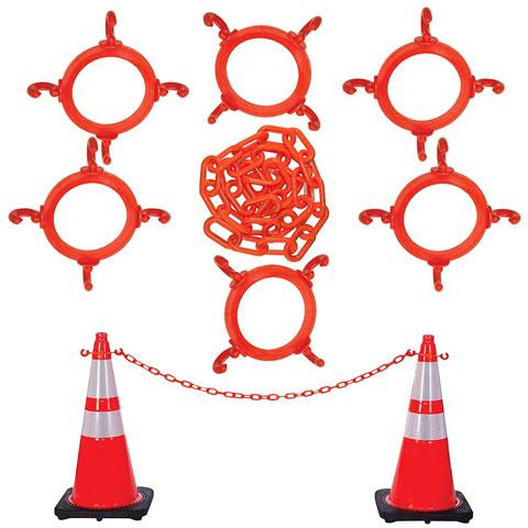 Safety Cones and PVC Chains