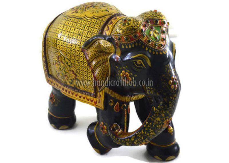 EIIW0209 Handmade Wooden Pure Gold Work Elephant Statue Buy eiiw0209