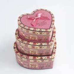 Heart shape Polished Paper Board Decorative Packaging Boxes, for Storing Jewellery, Size : Multisize