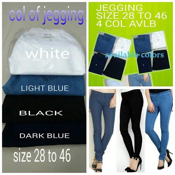 Denim Jeggings, Color : blue, sky blue, light blue, white, black