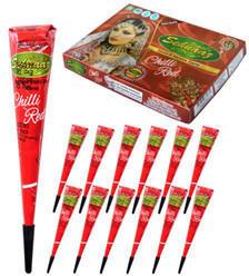 Instant Chilli Red Henna Cone, Feature : Skin friendly, Easy to apply