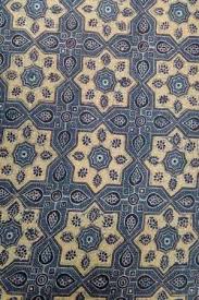 Ajrakh Block Print Satin Fabric, Width : 50-55 Inch