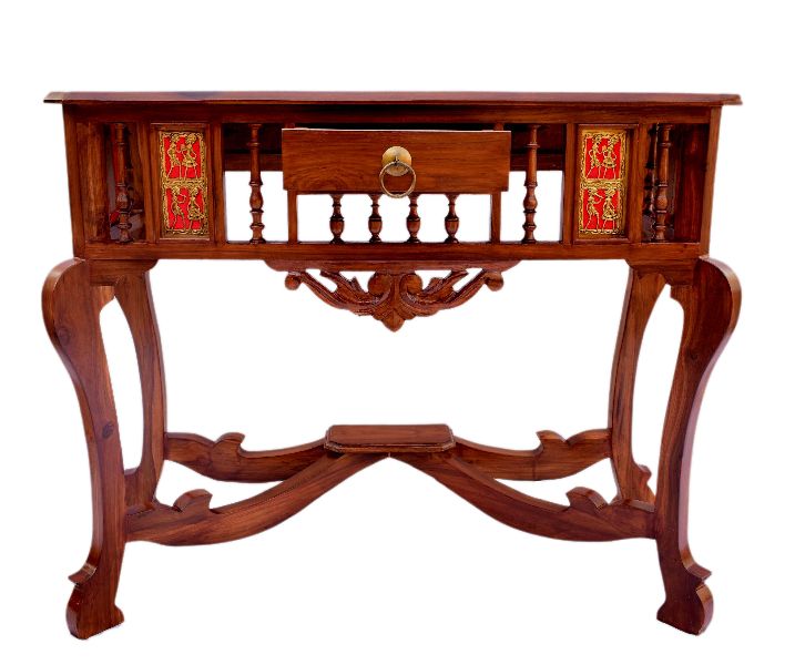 Wooden Dhokra Art Tables, for Home Furniture, Color : Brown