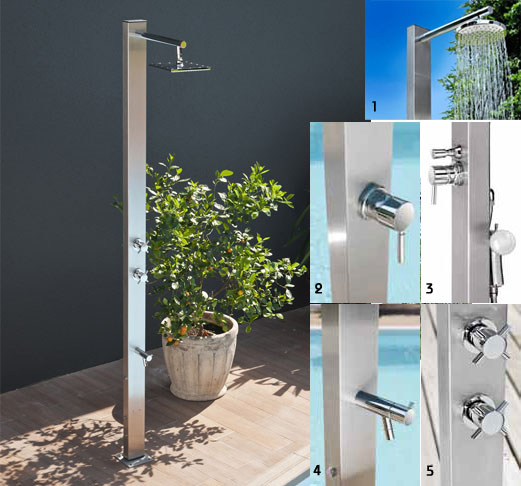 rectangular brushed stainless steel shower