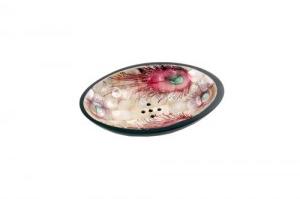 Peacock Painted Dish Oval