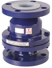 Lined ball check valve