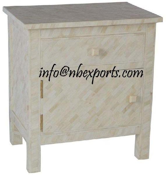 Bone Inlay Bedside Table, Size : (L) 60 x (D) 40 x (H) x 65 cms