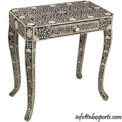 BONE INLAY CONSOLE TABLE, Size : (L) 71 x (D) 41 x (H) 76 cms