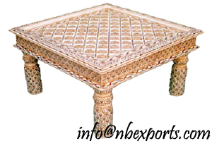 BONE INLAY EMBOSSED COFFEE TABLE