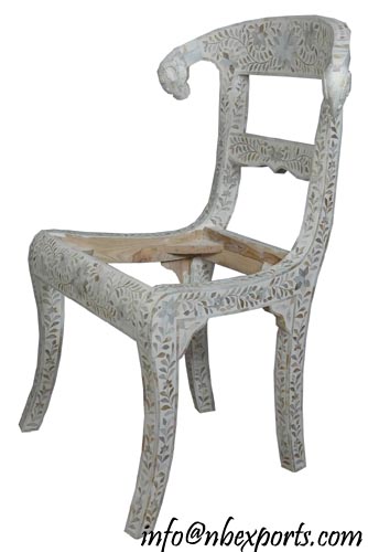 BONE & MOP INLAY CHAIR IN WHITE 3