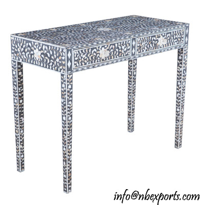 Grey Mother of Pearl Inlay Consol Table