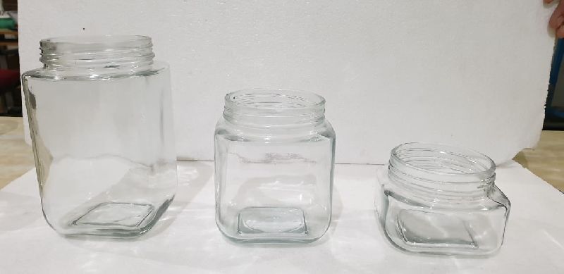 Glass Jam Jar, for Dining Table, Juicer Blender, Oil, Water, Feature : Eco Friendly, Elegant Design