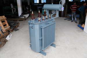 Blue Three Phase Copper Oil Cooled Distribution Transformers, Voltage : 440 V