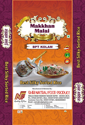 Makkhan Malai BPT Kolam Sorted Rice, for Human Consumption, Feature : Gluten Free