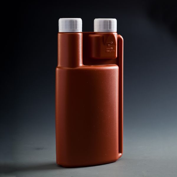 liquid packaging container twin neck measuring plastic dosing bottle by