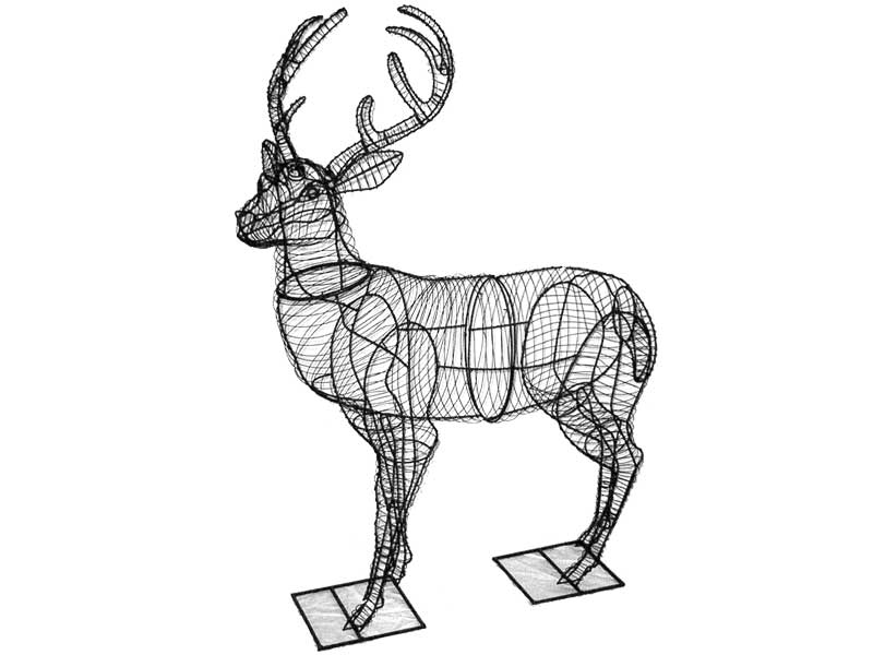 Decorative Iron Deer Sculpture