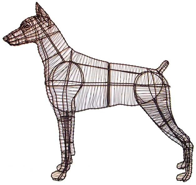 Decorative Iron Dog Sculpture
