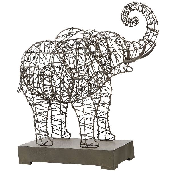 Decorative Iron Elephant Sculpture