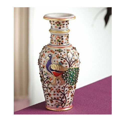 Polished Handicraft Marble Flower Vase, Color : Mutlicolor