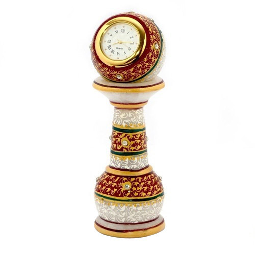 Polished Handicraft Marble Pillar Watch, for Decoration, Gifting, Feature : Attractive Pattern, Fine Finished