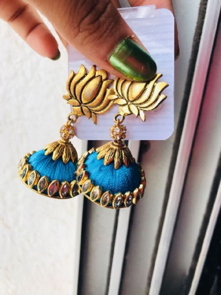 Top more than 71 earring silk thread jewellery best