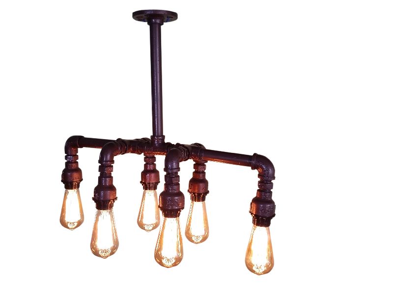 Metal Pendant 6 Lamp (AEL31), Color : copper