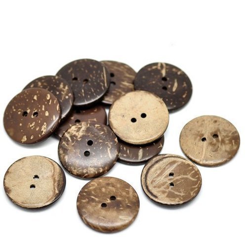 Round Coconut Buttons, Color : Brown
