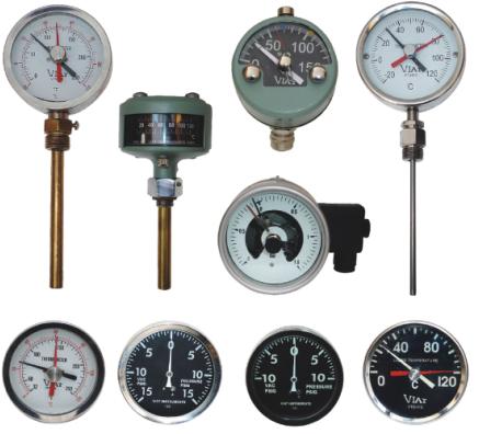 BIMETAL THERMOMETER AND PRESSURE VACUUM GAUGE