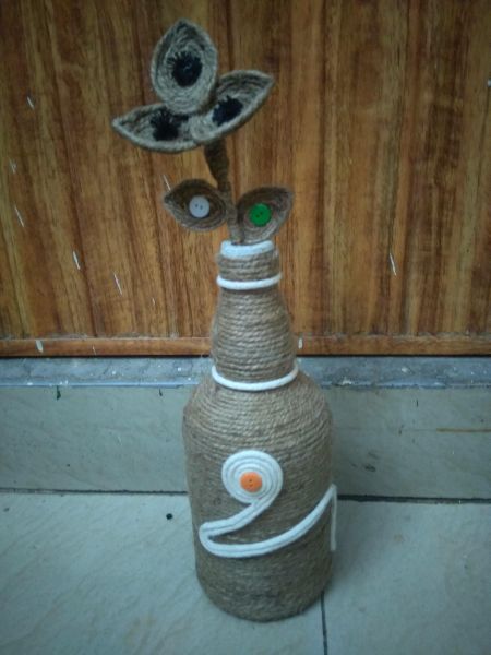 Handmade jute work vases