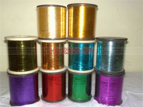 Polyester / Metallic metalic yarn, for Knitting, Embroidery, Hand Knitting, Feature : Waterproof, Low Shrinkage
