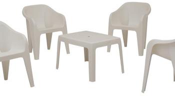FUTURA CHAIR WITH MEGNA TABLE, Color : WENEGE WHITE