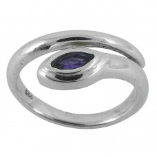 Amethyst Sterling Silver Ring, Size : 7 US
