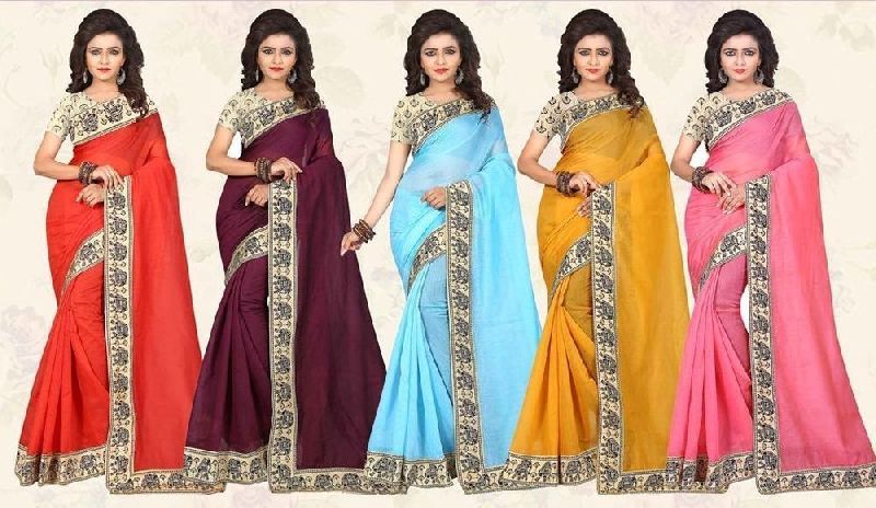 Available in attractive colors Fashionable Cotton Sarees