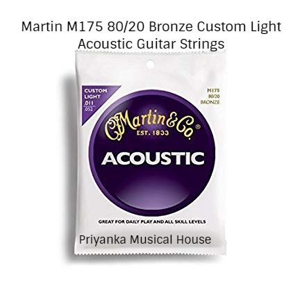 Martin M175 80/20 Bronze Custom Light Acoustic Guitar Strings