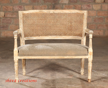 Antique Cane Back Settee Sofa